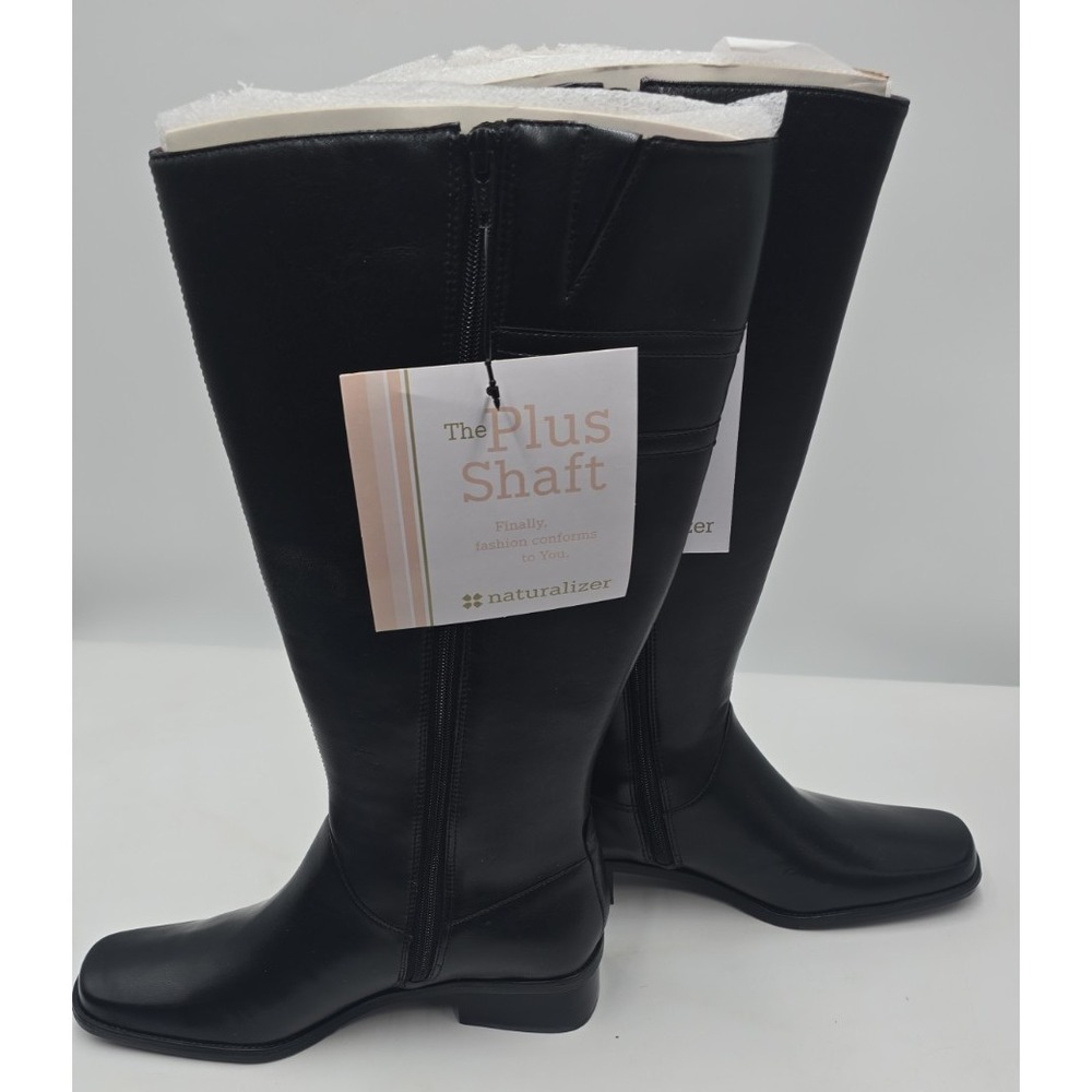 NWT Naturalizer Denzel Plus Black Leather Ankle Boots Women's Size 10M Comfort